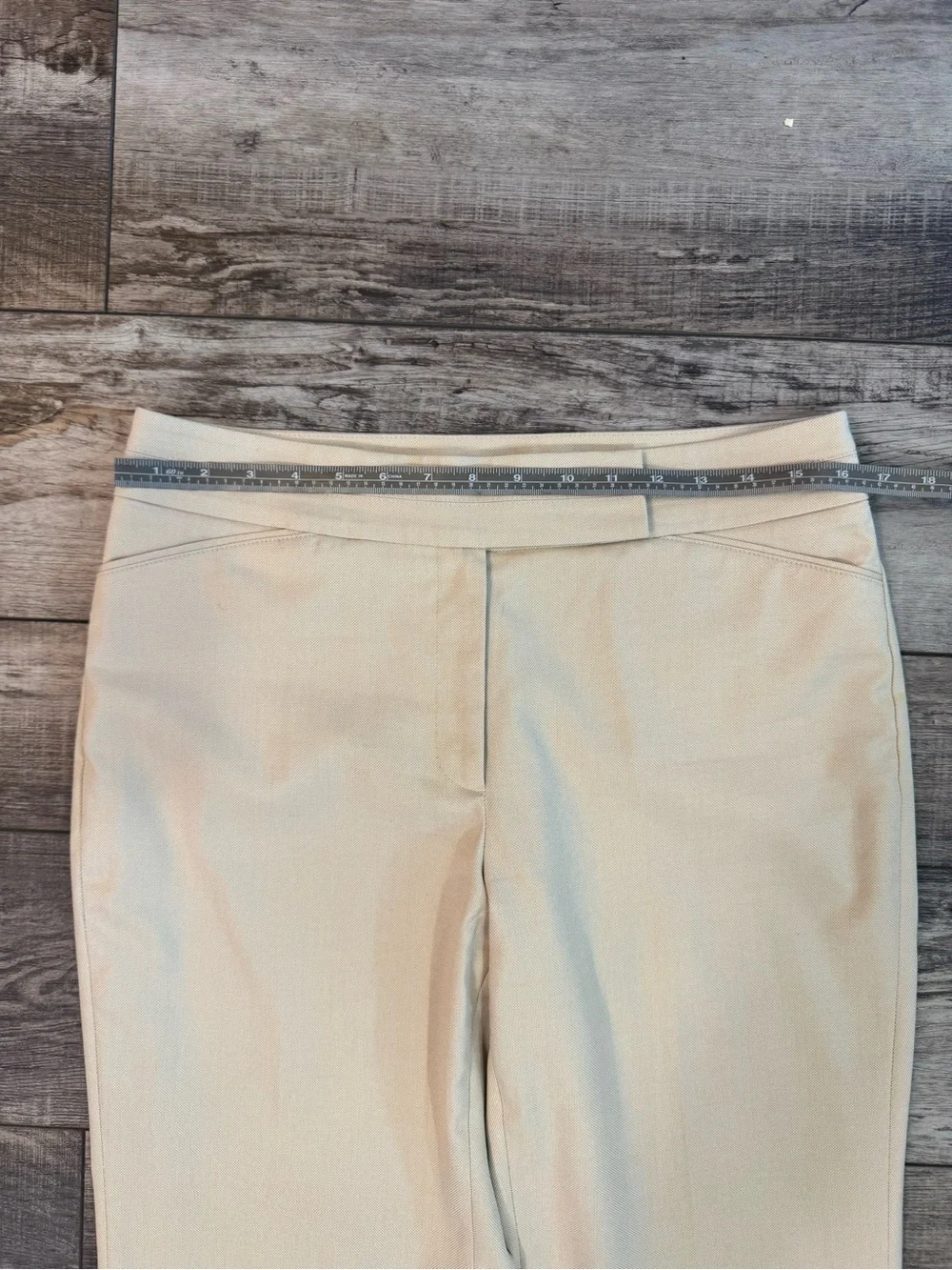 White House Black Market Cream Dress Trousers Sz 8